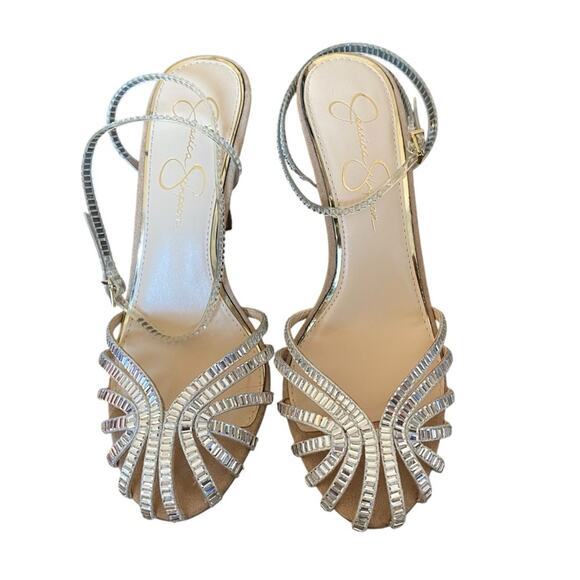 Jessica Simpson Jileta Crystals Mirror Embellished High Heel Sandals size 8.5 - Picture 5 of 15